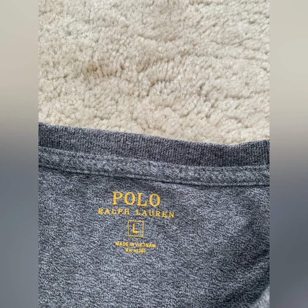 Polo Ralph Lauren Men's Large Gray Classic-Fit Pocket Short Sleeve T-Shirt